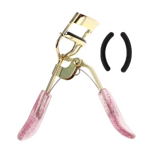 Unique Bargains 1 Pcs Women Convenient Eyelash Curler for Travel Rose Red - 1 of 3