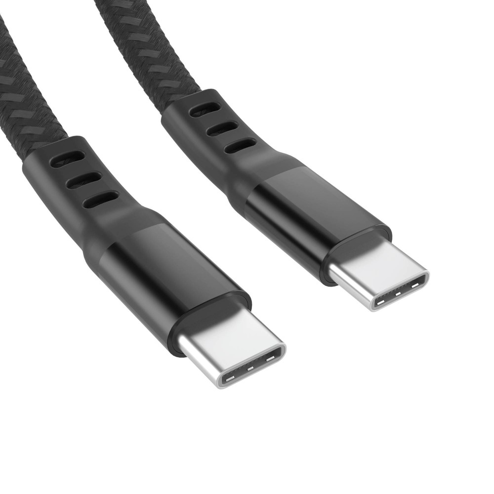 Just Wireless 6' Ultra Braided USB-C to USB-C Flat Cable - Slate Black