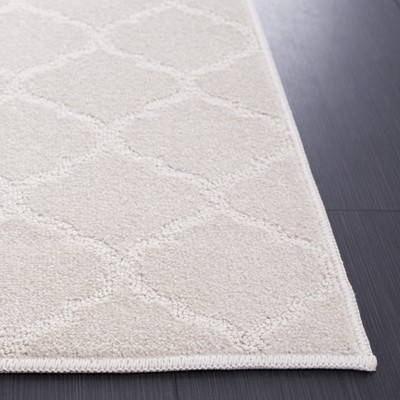 Ivory Hand-knotted Rectangular Synthetic Area Rug