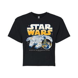 Women's - Star Wars - Han Chewy Mil Falc Cropped Graphic T-Shirt - 1 of 4