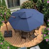 PURPLE LEAF Patio Large Cantilever Umbrella Outdoor Wood Grain Pattern Umbrella Pole Offset Umbrella Heavy Duty Sun Umbrellas for Garden Deck Pool - 2 of 4