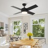 YUHAO 44 in. Indoor Modern Contemporary Matte White Plywood Blades Reversible DC Motor Ceiling Fan with Light and Remote Control - 4 of 4