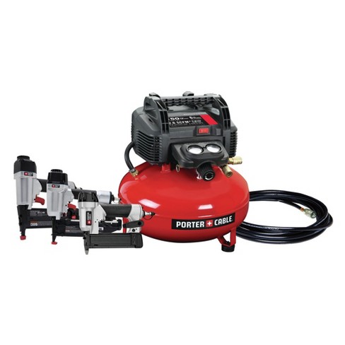 Porter cable Pcfp3kit 3 piece Nailer And 0.8 Hp 6 Gallon Oil free