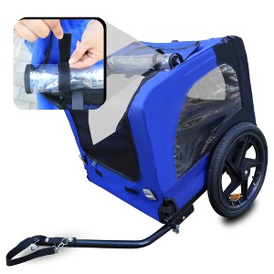 Akoasm Quick Detachable Folding Frame With Anti slip bottom plate & Hidden Towing Rope For Small And Medium Pets trailer -Blue - 1 of 4