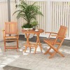 Tangkula Patio Wood Folding Chair Set of 4 w/ Armrests & Slatted Seat for Backyard - 4 of 4
