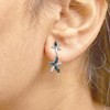 Haus of Brilliance Silver 1/5ct Cttw Blue Diamond Double Star Drop and Dangle Earrings - 4 of 4