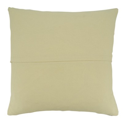 Blue and Beige Striped Cotton Down Throw Pillow