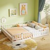 Costway Queen Size Floor Bed with Full Length Safety Guardrails & Door for Boys, Girls Pink/Gray/Natural/Icy Aqua/White/Mint Sky - 4 of 4