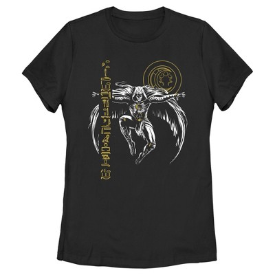 Women's Marvel: Moon Knight Vertical Hieroglyph Sketch T-shirt - Black ...