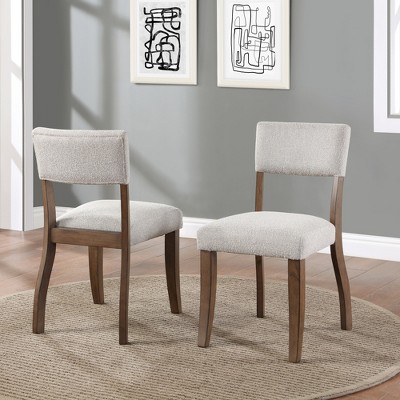 Hardwood Solids and Engineered Wood Foam-Padded Side Chair (Set of 2) with Kiln-Dried Wood, Hand-Stained Mocha Finish, and Easy Assembly