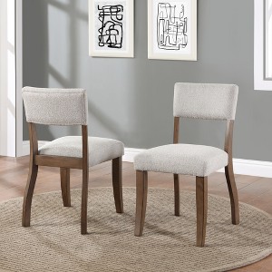 Hardwood Solids and Engineered Wood Foam-Padded Side Chair (Set of 2) with Kiln-Dried Wood, Hand-Stained Mocha Finish, and Easy Assembly - 1 of 4