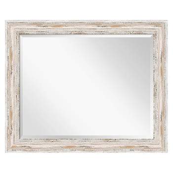 Alexandria White Wash Framed Wall Mirror - Amanti Art