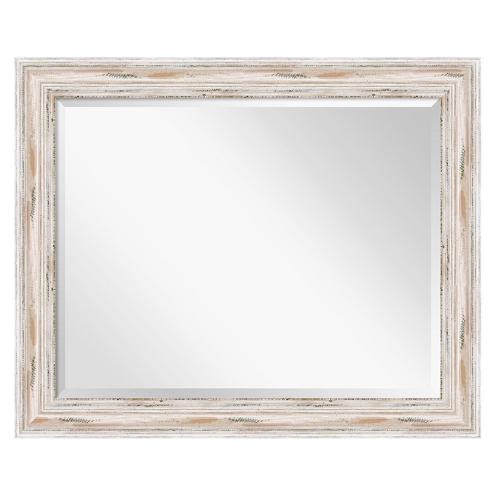 Photos - Wall Mirror 33" x 27" Alexandria White Wash Framed  - Amanti Art