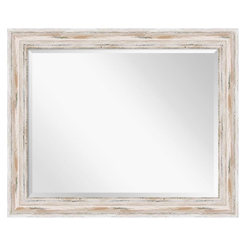 Alexandria White Wash Framed Wall Mirror - Amanti Art, 1 of 12
