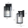 LNC Orlan 1-Light 9.3"H Modern Square Outdoor Wall Lights, Black with Clear Glass - 3 of 4