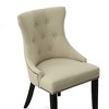 Carolina Living Set of 2 Ella Tufted Back Upholstered Nail Head Chair Espresso/Cream: Wingback, Linen Fabric, Wood Legs - 3 of 4