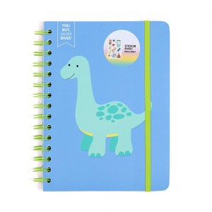 Yoobi 6"x8" Journal Spiral with Elastic Band Blue Dino - 1 of 3