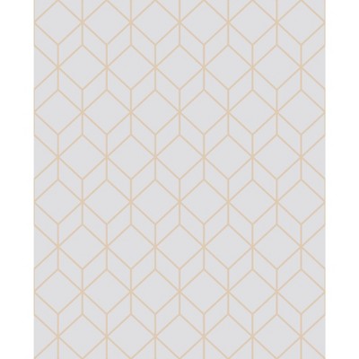 Myrtle Geo Grey and Rose Gold Wallpaper