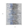 Blue Gray And Silver Abstract Washable Indoor Outdoor Area Rug - 3 of 4
