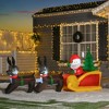 ChicFurnit Inflatable Holiday Decorations Santa Sleigh with Reindeer and Tree for Outdoor Christmas Display, Multicolored, 90.5"*23.5"*47.25" - 2 of 4