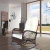 Outdoor Rocking Chair, Wide Seat Accent Chair with PE Cushion and Steel Frame, Rattan Rocker Chair with High Weight Capacity-Coolbibila - 3 of 4