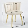 Homy Casa Set of 2 Upholstered Dining Chairs with Gold Metal Legs for Dining Room, Kitchen, or Vanity, Beige - 3 of 4