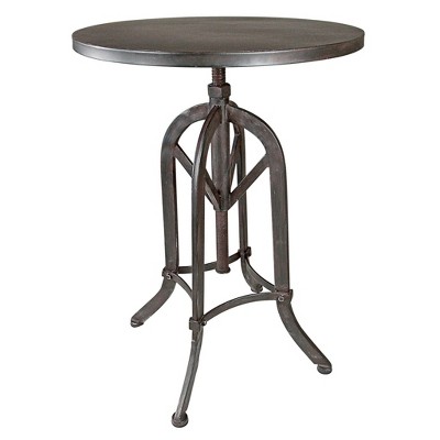 Industrial Black Metal Adjustable Height Side Table