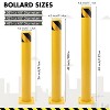 Safety Bollard Posts 36" Steel Pipe, 4.5" Dia, Powder-Coated Yellow Traffic Bollards with Anchor Bolts & Wrench, Driveway & Parking Barrier - 2 of 4