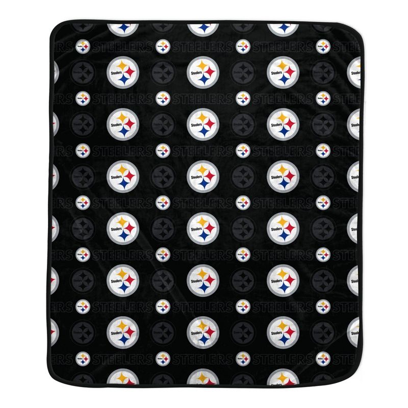 NFL Pittsburgh Steelers Repeat Tonal Logo Flannel Fleece Blanket, 1 of 2