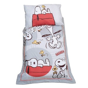 Lambs & Ivy 4pc Snoopy Love Toddler Bedding Set - Gray/Red/White - 1 of 4