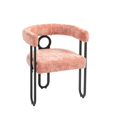 Vynxaria Light Brown PU Accent Chair with Integrated Backrest & Armrests, Ideal for Living Room, Dining Room & Office