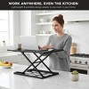 Mount-It! Standing Desk Converter, Height Adjustable Sit Stand Desk, 32x22 Inch Preassembled Stand Up Desk Converter, Ultra Low Profile Design, Black - 4 of 4