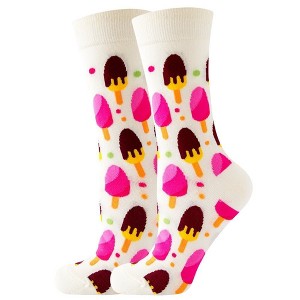 White Popsicle Patterned Socks (Women's Sizes Adult Medium) from the Sock Panda - 1 of 3