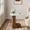 Tribesigns C-Shaped End Table with Faux Marble Tabletop - 2 of 4