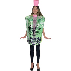 Imposta Costumes Adult Bubble Tea Costume Bodysuit Green One Size - 1 of 1