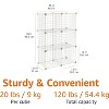6 Cube Wire Grid Stackable Storage Shelves, 12.6 x 26 x 38 inches, White - 2 of 4