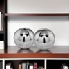 HomeRoots Set of Two Silver Buffed Aluminum Decorative Orb Tabletop Sculpture - 2 of 4