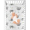 Sweet Jojo Designs Girl Baby Fitted Crib Sheet Sloth Pink Grey and White - 4 of 4