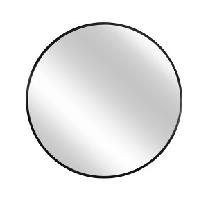 HomeRoots 24" Black Round Framed Accent Mirror - 1 of 4