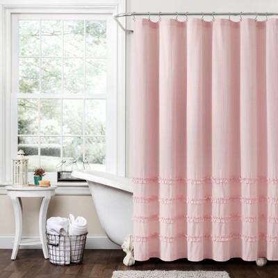 Campanella offers 100% Cotton Tassel Striped Shower Curtain