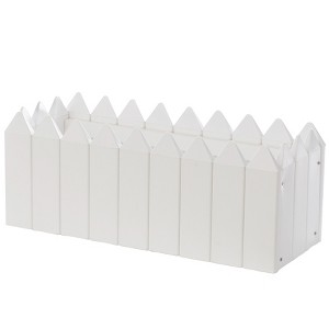 Gardenised Rectangular Traditional Fence Design Vinyl Planter Box - 1 of 4