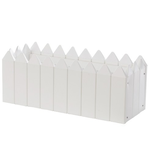 Gardenised Rectangular Traditional Fence Design Vinyl Planter Box : Target