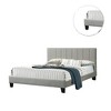 Royal Hampton Modern Platform Queen Size Bed, Square Tufted Upholstery, Light Gray - 4 of 4