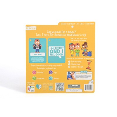 Mindful Minute Cards for Kids with Sand Timer and Clip
