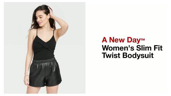 Women's Slim Fit Twist Bodysuit - A New Day™, 2 of 5, play video