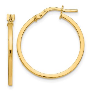 Black Bow Jewelry 14K Yellow Gold Square Tube Round Hoop Earrings, 1.5 x 22mm (7/8 Inch) - 1 of 4