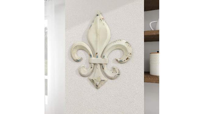 Metal Fleur De Lis Wall Decor with Distressing White - Olivia &#38; May, 2 of 13, play video