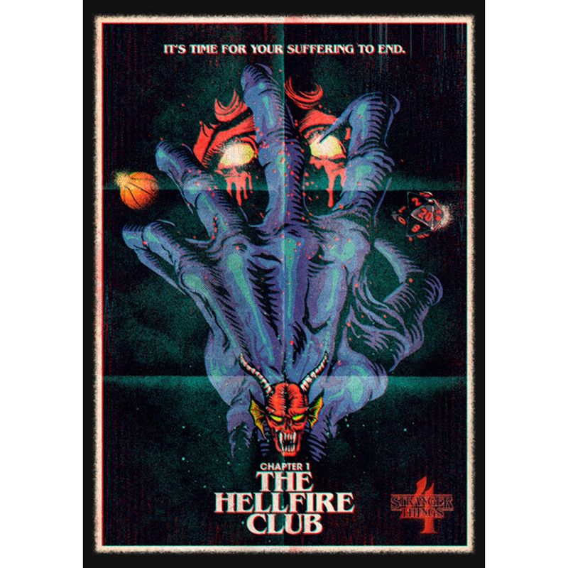 Girl's Stranger Things Retro Hellfire Club Poster T-Shirt, 2 of 5