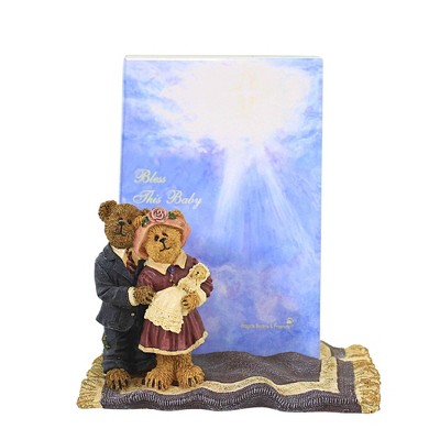 Boyds Bears Resin 6.25 In James & Kathleen W/ Baby Blessings Baby Bearstone  1E Single Image Frames