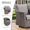 POCASSY 4 Pieces Rattan Patio Furniture Set, Patio Sofa Set with Patio Swivel Chair and Ottoman, Brown Wicker Furniture Ideas for Porch Deck - 2 of 4